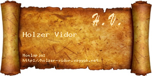 Holzer Vidor névjegykártya